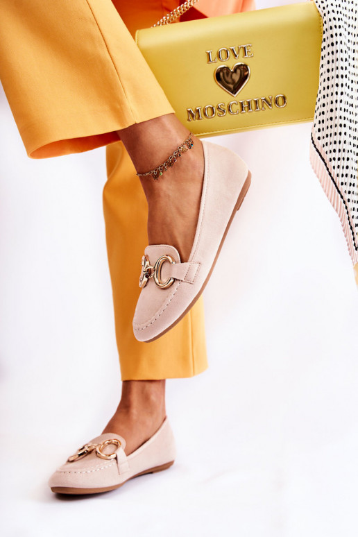 Mocassini con ornamenti beige Reality