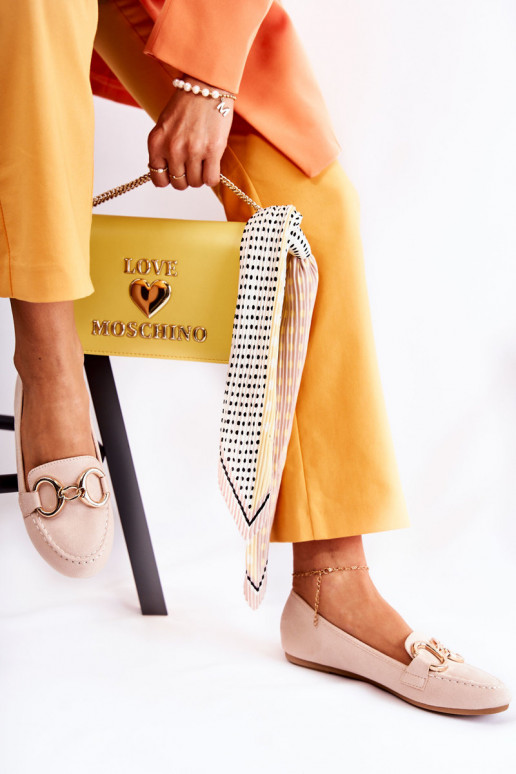 Mocassini con ornamenti beige Reality