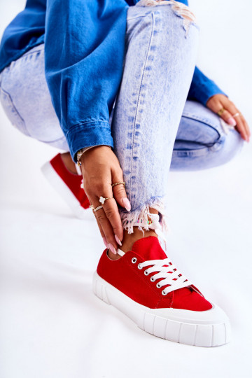 Scarpe da donna con plateau in colore rosso Comes