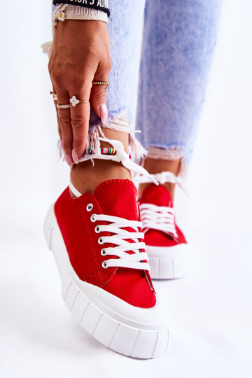 Scarpe da donna con plateau in colore rosso Comes 2