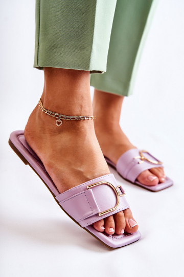 Pantofole modello classico con ornamenti colore viola Shilla