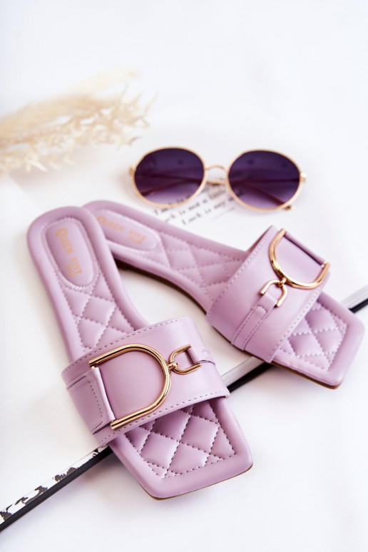 Pantofole modello classico con ornamenti colore viola Shilla