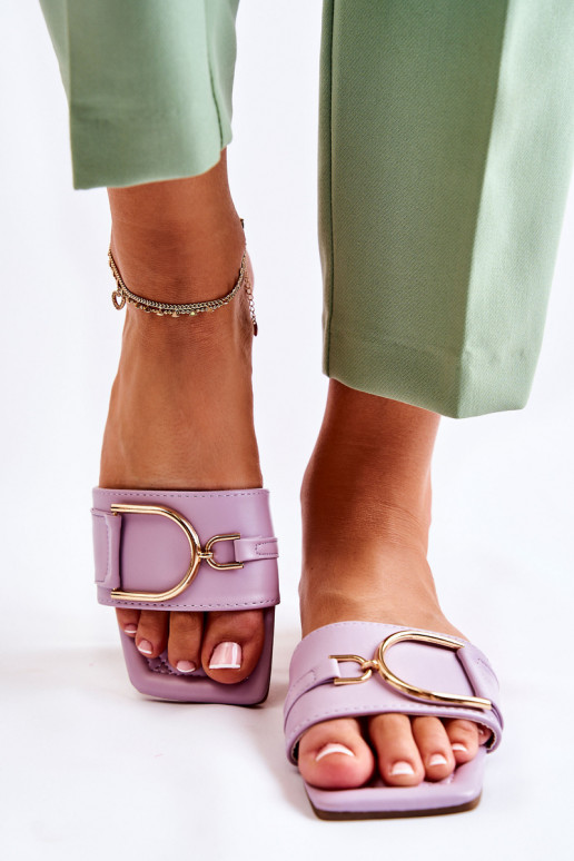 Pantofole modello classico con ornamenti colore viola Shilla