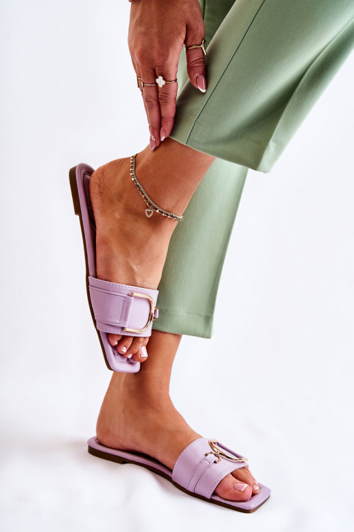 Pantofole modello classico con ornamenti colore viola Shilla