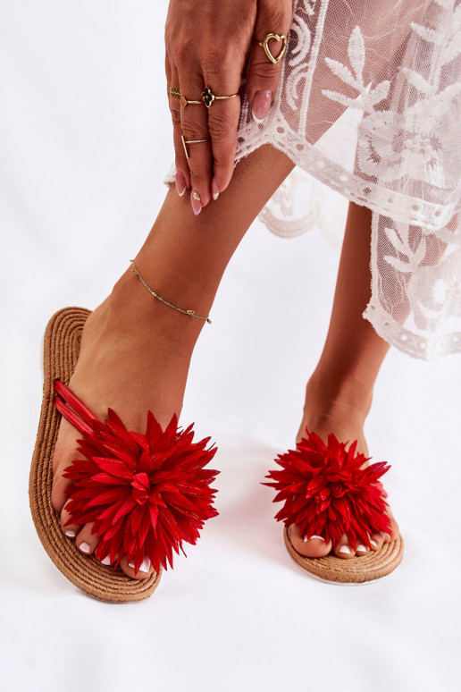 Pantofole colore rosso Eviana