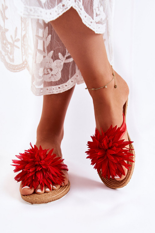 Pantofole colore rosso Eviana