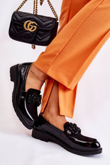 scarpe in vernice con nastri in nero Laurent 2