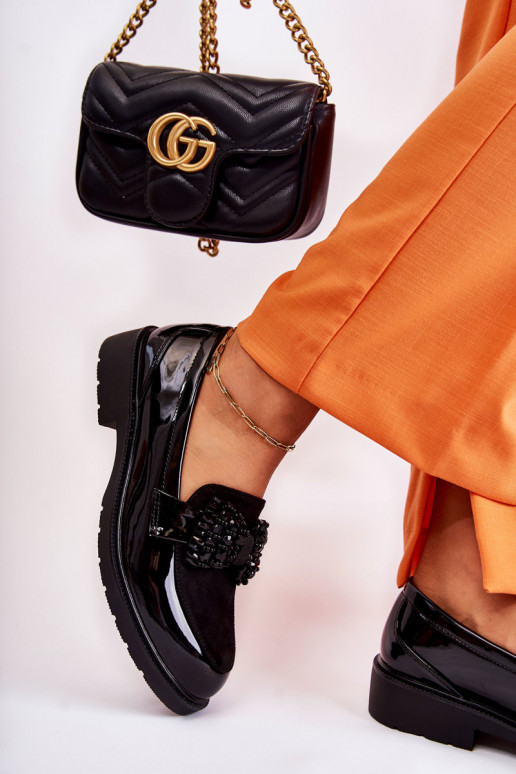 scarpe in vernice con nastri in nero Laurent scarpe in vernice con nastri in nero Laurent