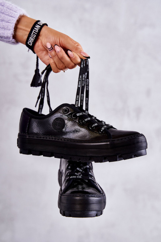 con scarpe per il tempo libero effetto laccato Big Star KK274044 colore nero con scarpe per il tempo libero effetto laccato Big Star KK274044 colore nero