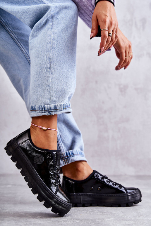 con scarpe per il tempo libero effetto laccato Big Star KK274044 colore nero