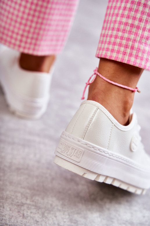 scarpe per il tempo libero con effetto vernice Big Star KK274045 colore bianco scarpe per il tempo libero con effetto vernice Big Star KK274045 colore bianco