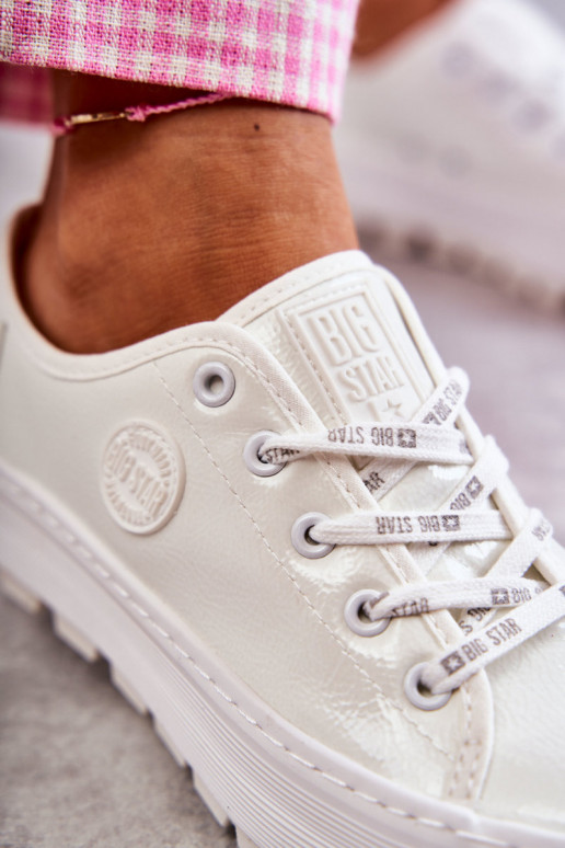 scarpe per il tempo libero con effetto vernice Big Star KK274045 colore bianco scarpe per il tempo libero con effetto vernice Big Star KK274045 colore bianco