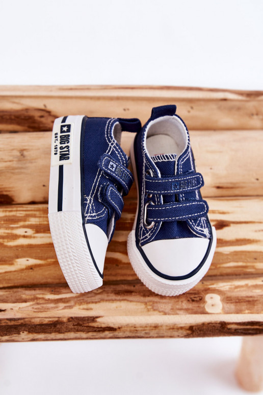 Scarpe per il tempo libero per bambini con chiusure adesive BIG STAR KK374075 blu scuro