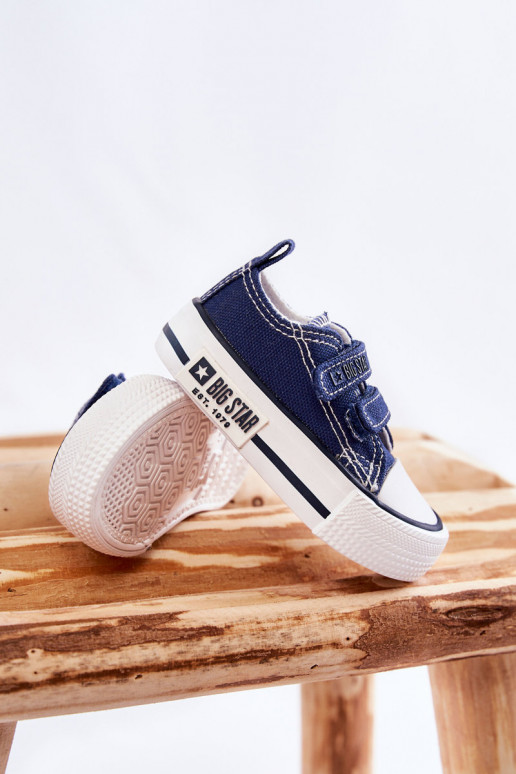 Scarpe per il tempo libero per bambini con chiusure adesive BIG STAR KK374075 blu scuro