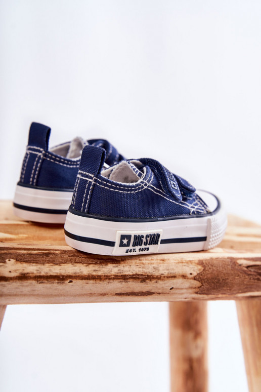 Scarpe per il tempo libero per bambini con chiusure adesive BIG STAR KK374075 blu scuro