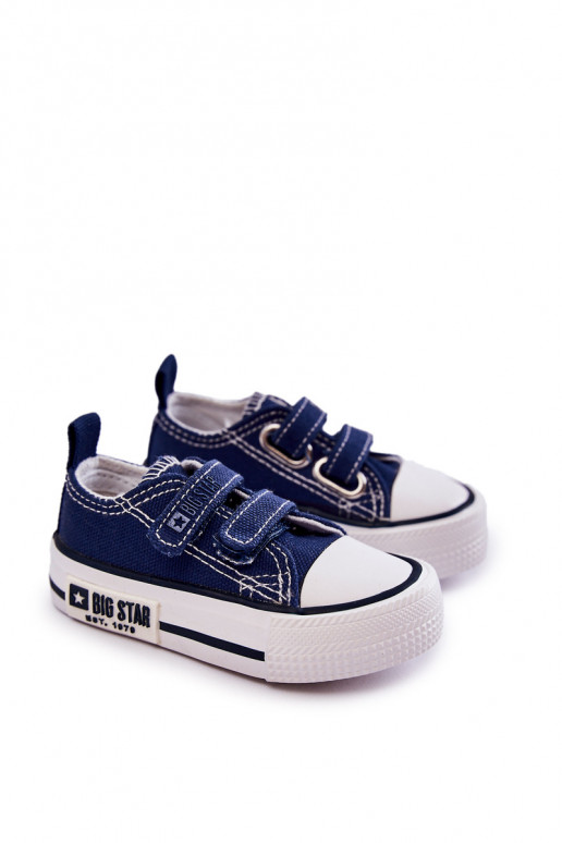 Scarpe per il tempo libero per bambini con chiusure adesive BIG STAR KK374075 blu scuro