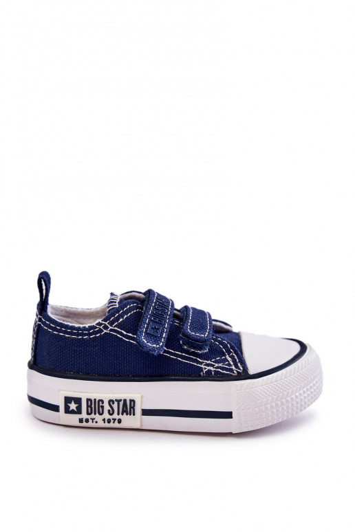 Scarpe per il tempo libero per bambini con chiusure adesive BIG STAR KK374075 blu scuro