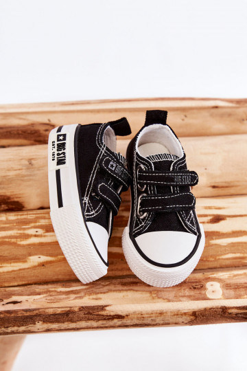 Scarpe casual per bambini con chiusure adesive BIG STAR KK374074 Bianco e nero 2