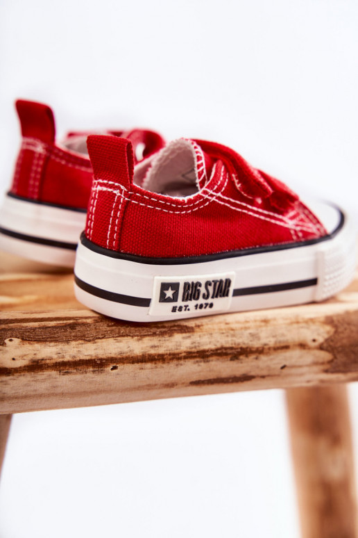 Scarpe per il tempo libero da bambino con chiusure adesive BIG STAR KK374076 colore rosso