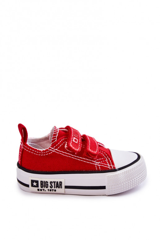Scarpe per il tempo libero da bambino con chiusure adesive BIG STAR KK374076 colore rosso