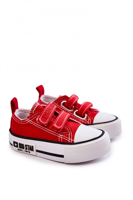 Scarpe per il tempo libero da bambino con chiusure adesive BIG STAR KK374076 colore rosso