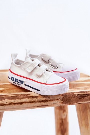 Scarpe per il tempo libero da bambino con chiusure adesive BIG STAR KK374079 colore bianco