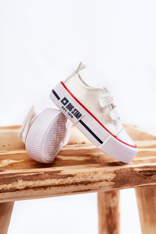 Scarpe per il tempo libero da bambino con chiusure adesive BIG STAR KK374079 colore bianco