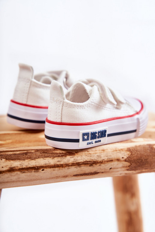 Scarpe per il tempo libero da bambino con chiusure adesive BIG STAR KK374079 colore bianco