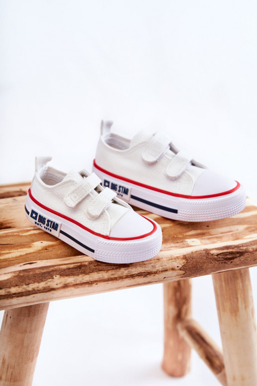 Scarpe per il tempo libero da bambino con chiusure adesive BIG STAR KK374079 colore bianco