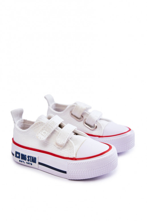 Scarpe per il tempo libero da bambino con chiusure adesive BIG STAR KK374079 colore bianco