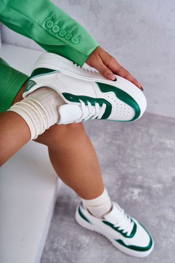sneakers con plateau Kyllie bianco-verde 2