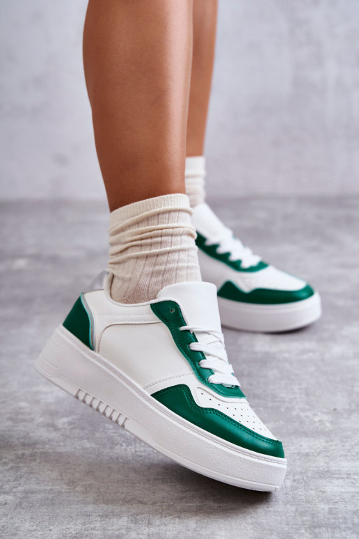 sneakers con plateau Kyllie bianco-verde sneakers con plateau Kyllie bianco-verde