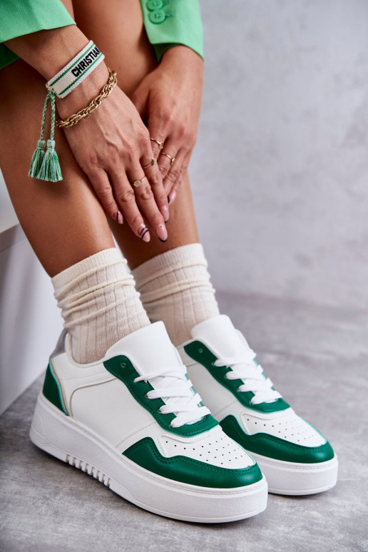 sneakers con plateau Kyllie bianco-verde sneakers con plateau Kyllie bianco-verde