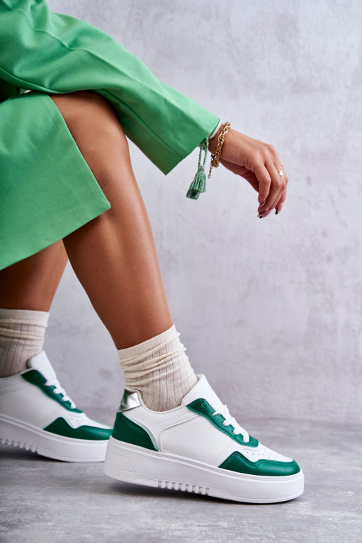 sneakers con plateau Kyllie bianco-verde sneakers con plateau Kyllie bianco-verde