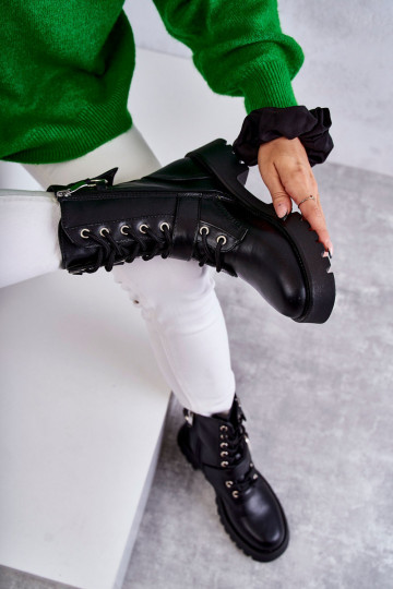 Stivali con tacco largo in colore nero Marlis 2