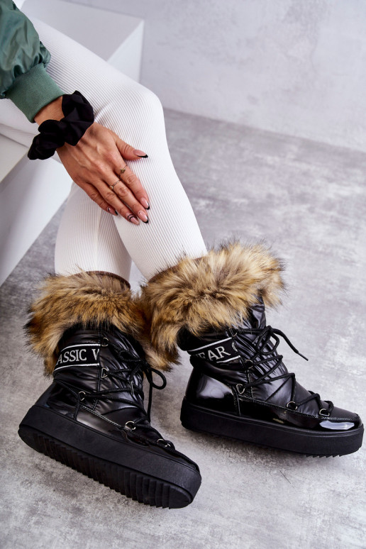 doposci con lacci in colore nero Santero doposci con lacci in colore nero Santero