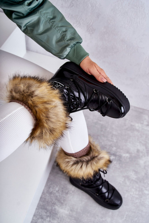 doposci con lacci in colore nero Santero doposci con lacci in colore nero Santero