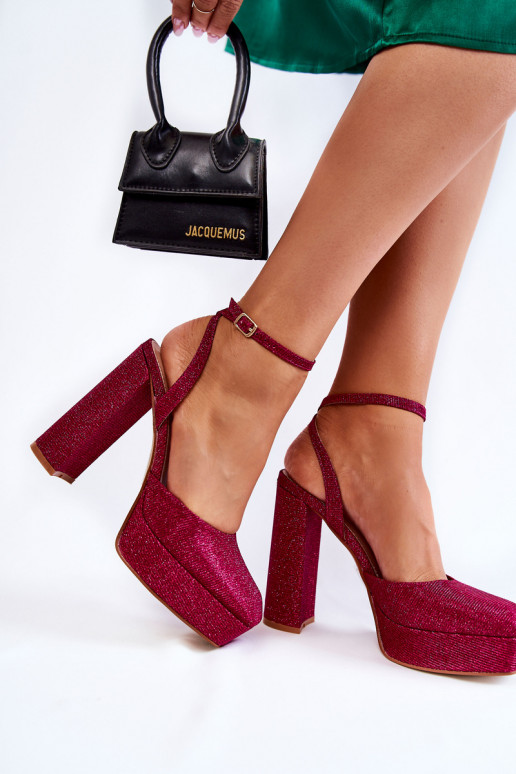 Sandali da donna con glitter e tacco Rosel Sandali da donna con glitter e tacco Rosel
