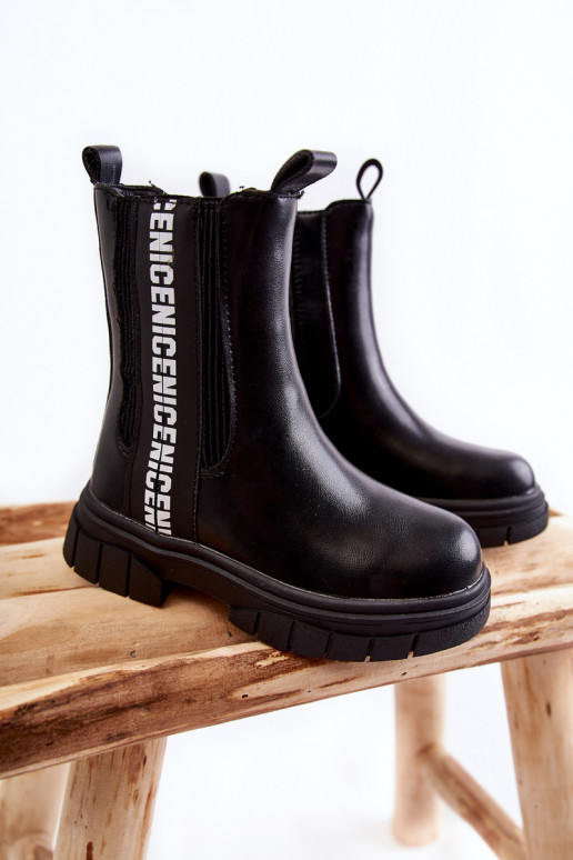 Stivali per bambini riscaldati nel colore nero Kimmy Stivali per bambini riscaldati nel colore nero Kimmy