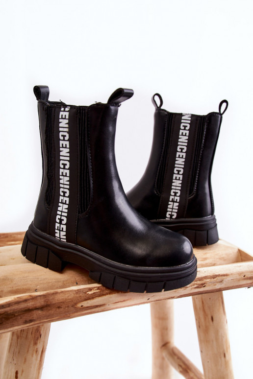 Stivali per bambini riscaldati nel colore nero Kimmy Stivali per bambini riscaldati nel colore nero Kimmy