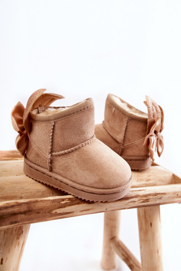 Doposci riscaldati per bambini con nastri Meriva beige