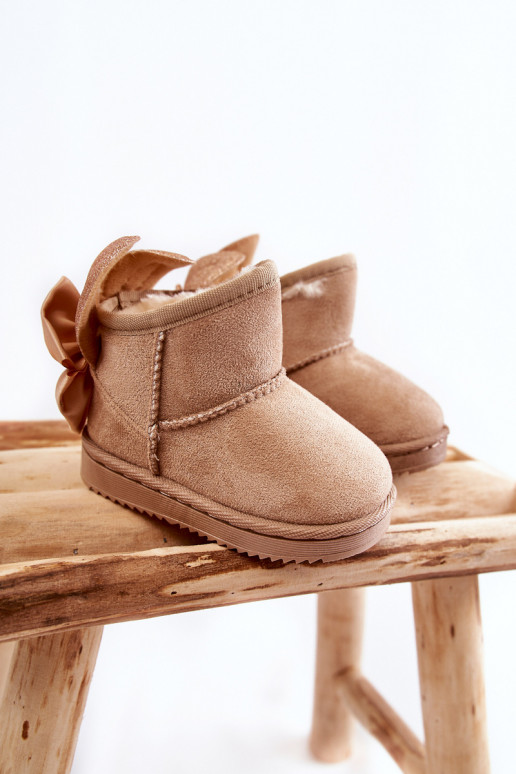 Doposci riscaldati per bambini con nastri Meriva beige