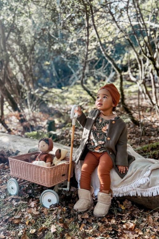 Doposci riscaldati per bambini con nastri Meriva beige Doposci riscaldati per bambini con nastri Meriva beige