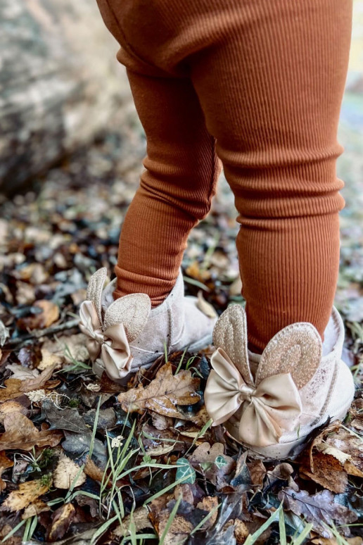 Doposci riscaldati per bambini con nastri Meriva beige