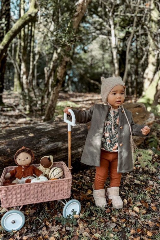 Doposci riscaldati per bambini con nastri Meriva beige Doposci riscaldati per bambini con nastri Meriva beige