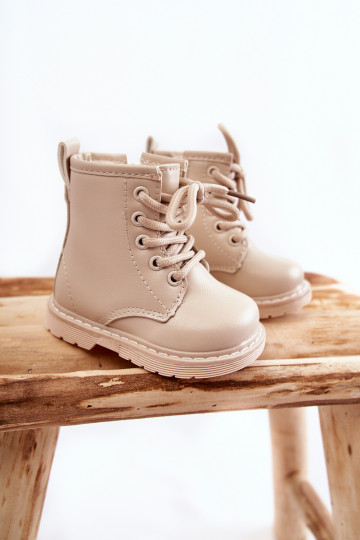 Stivali per bambini con cerniere beige Omua