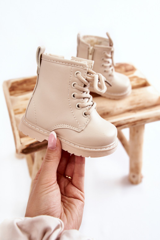 Stivali per bambini con cerniere beige Omua