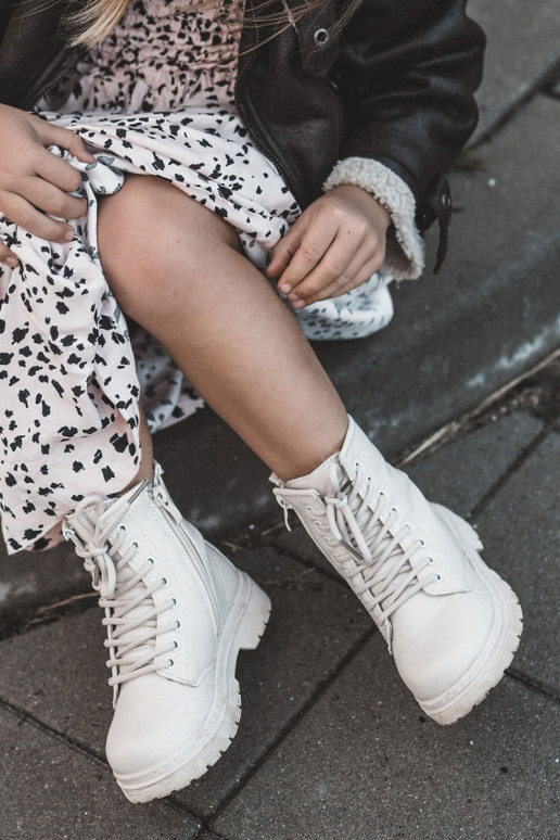 Stivali per bambini con cerniere beige Omua