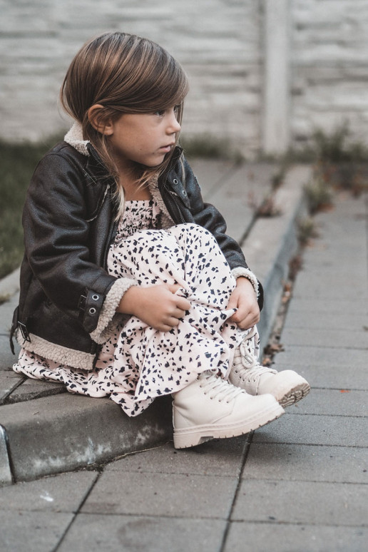 Stivali per bambini con cerniere beige Omua