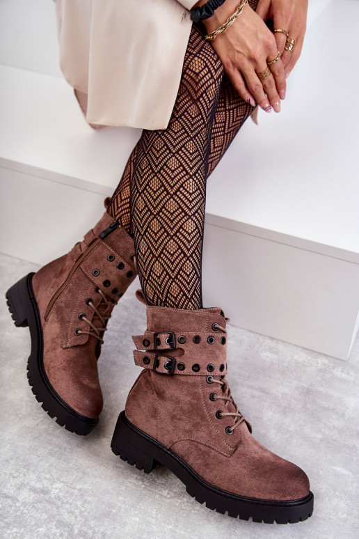 Stivali riscaldati in pelle scamosciata nel colore marrone Silvor